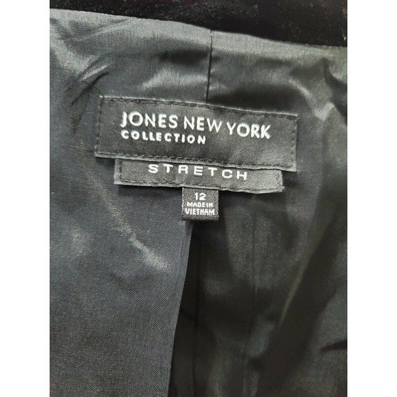 Jones NewYork Women's Black Cotton Two Buttons Single Breasted Blazer Size 12 - Picture 8 of 12